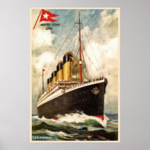 Aquarell-weiße Sternlinie TSS titanisch Plakat