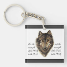 Aquarell-Wolf-und Familien-Zitat-Kalender Schlüsselanhängern