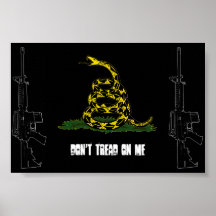 ar15 Gadsden Flagge Plakat