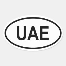 Arabische Emirate "UAE " Ovale Aufkleber
