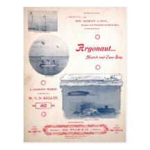 Argonauten-März, frühes Unterseeboot, Fotografien Postkarte