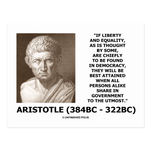 Aristoteles-Freiheits-Gleichheits-Demokratie-Antei Postkarte