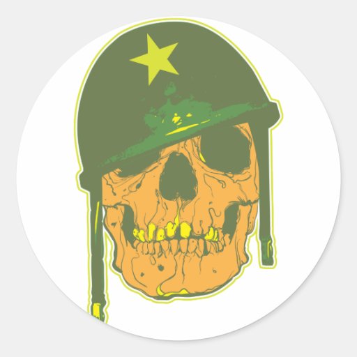 Armee-Schädel Runder Sticker