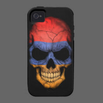 Armenian Flag Skull on Black casemate hüllen