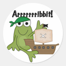 Arrrrrrribbit Frosch-Piraten-T-Shirts und Geschenk Runde Sticker