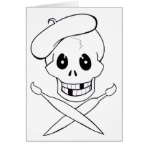 Arrrrtist Pirat (Totenkopf mit gekreuzter Knochen) Karten