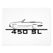Art 107 Mercedess 450 SL Ankündigungskarten