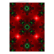 Artdeco in Retro Style grün rot mit sterne Karte