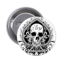 As-Schädel Anstecknadelbutton
