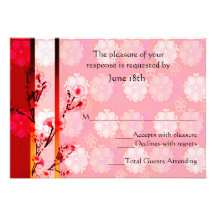 Asiatische Blumen-UAWG Karte Personalisierte Ankündigungskarte