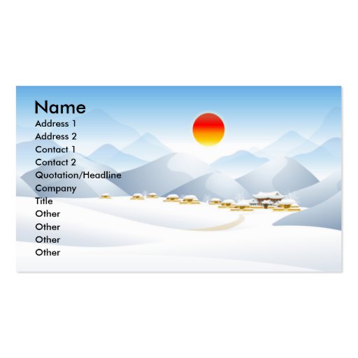 Asiatische Wintersun-Visitenkarten