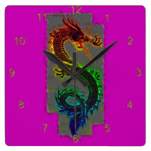 Asiatischer, chinesischer, mythischer Drache, Jahr Wanduhr