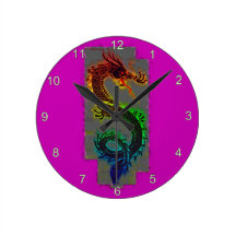 Asiatischer, chinesischer, mythischer Drache, Jahr Wanduhren