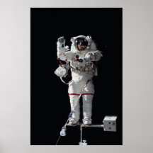 Astronaut auf dem Fernmanipulator-System Plakat