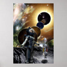 Astronaut und alienplanet poster