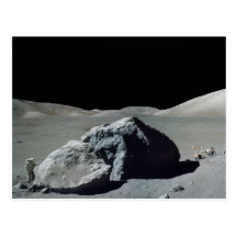 Astronaut und Fahrzeug Apollo 17 auf dem Mond Postkarten