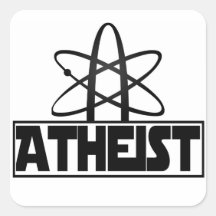 Atheismus Zeichen Quadratsticker