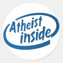 Atheist nach innen runde sticker