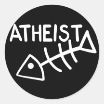 Atheistische Fische Runder Aufkleber