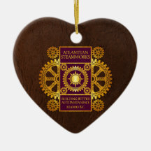 Atlantean Steamworks - Gold & Purple on Brown Christmas Ornament