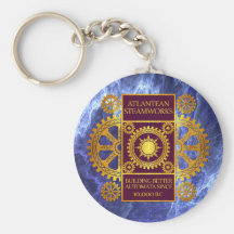 Atlantean Steamworks-Gold & Purple on Marble Keychains