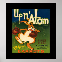 Atom-Karottenveggie-Aufkleber KRW Vintager hoher N Posterdruck