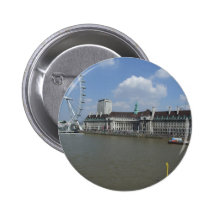 Attraktive Ansicht von London-Auge Anstecknadelbutton