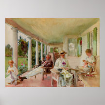 Auf der Veranda durch John Singer Sargent Plakatdruck