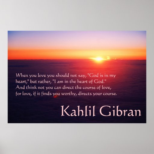 Auf Liebe der Prophet durch Kahlil Gibran Plakatdrucke Zazzle