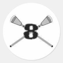 Aufkleber der Lacrosse-Zahl-08