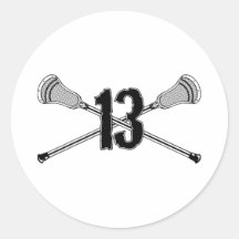Aufkleber der Lacrosse-Zahl-13