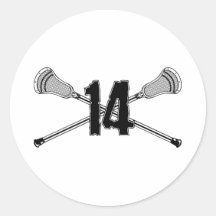 Aufkleber der Lacrosse-Zahl-14