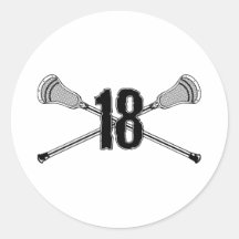 Aufkleber der Lacrosse-Zahl-18
