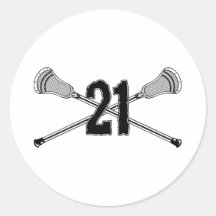 Aufkleber der Lacrosse-Zahl-21