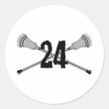 Aufkleber der Lacrosse-Zahl-24