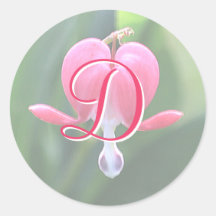 Aufkleber des Herz-Blumen-Monogramm-D