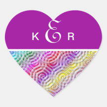 Aufkleber des Regenbogen-Entwurfs-Monogramm-Buchst