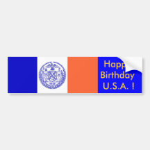 Aufkleber-Flagge von New York, alles Gute zum Gebu Auto Sticker