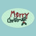 Aufkleber, frohe Weihnachten, Mistelzweig-Hintergr aufkleber