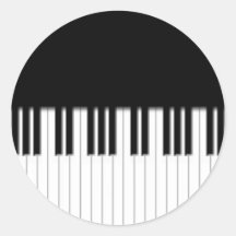 Aufkleber - Klavier-Tastatur Schwarz-weiß