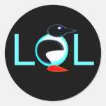AUFKLEBER LOL NeonPinguin-Vögel auf Schwarzem