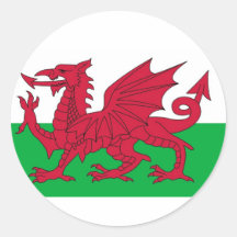 Aufkleber mit Flagge des Wales