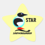 AUFKLEBER NeonPinguin-Vogel Snowboardeinklebebuch