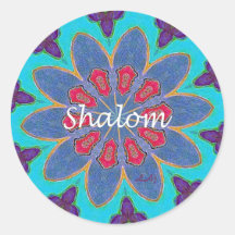 Aufkleber Shalom Kreis von zehn