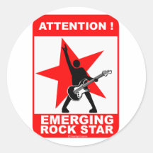 Aufmerksamkeit! auftauchender Rockstar! Sticker