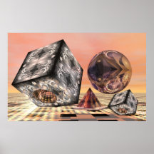 Aufprallen der geometrischen Formen Plakatdrucke