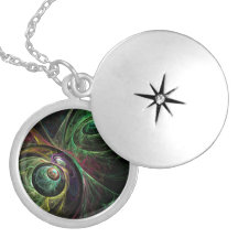 Auge, zum des abstrakten silbernen Locket zu muste Amuletten