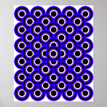 Augen-blaues violettes weißes Schwarzes der OPkuns Posterdrucke