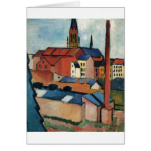 August Macke - Bonn-Häuser und Öl des Kamin-1911 Karte