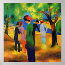 August Macke - Dame in einer grünen Jacke Posterdrucke